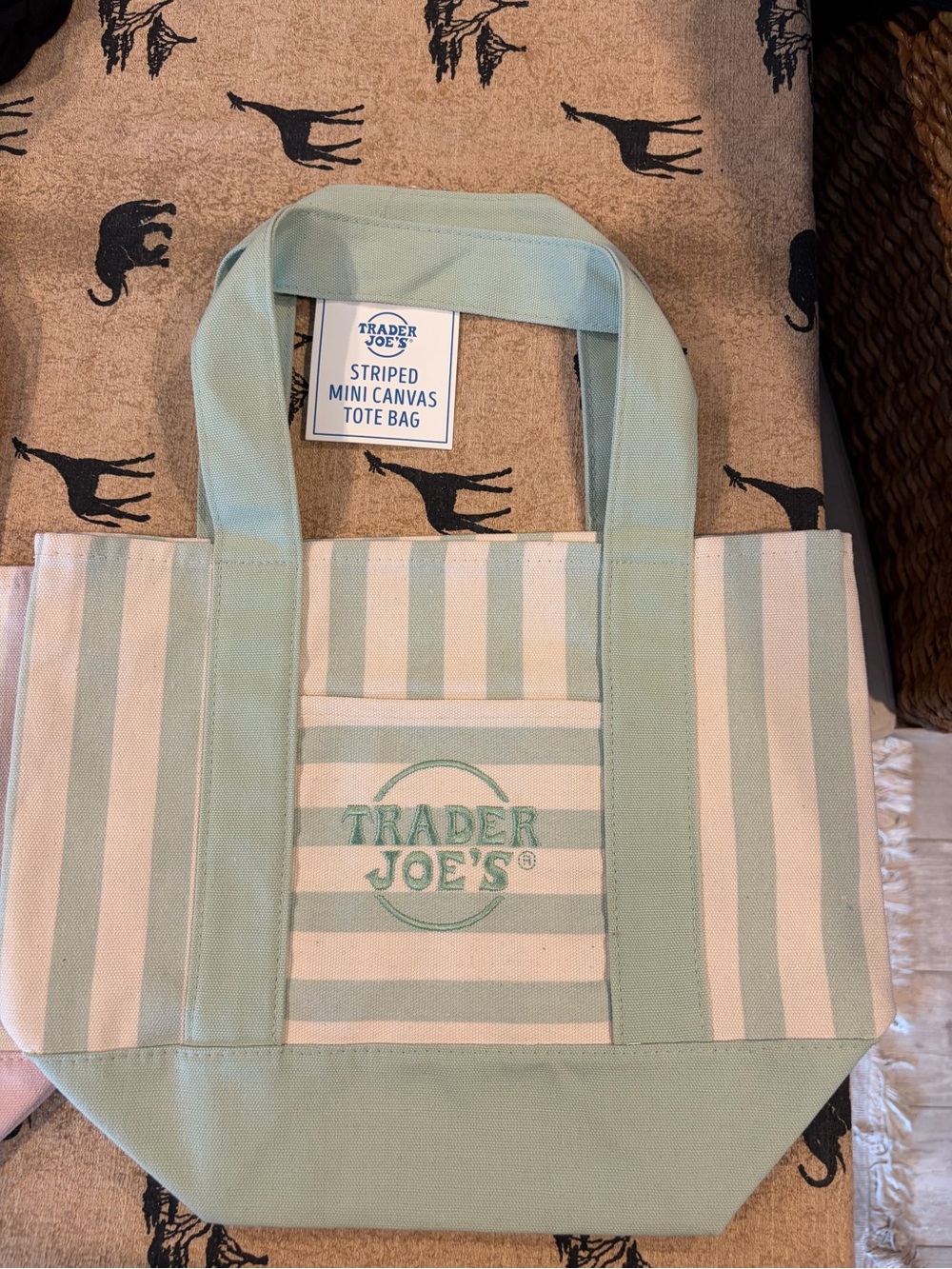 Trader Joe’s mini mint green tote